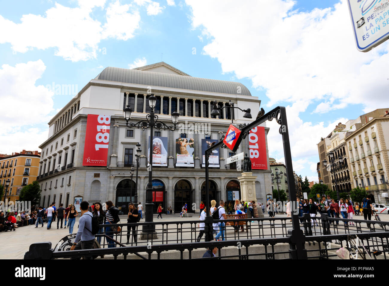 La Royal Opera House, il Teatro Real di Madrid, Spagna. Maggio 2018 Foto Stock