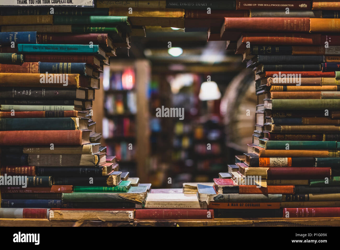 Prenota scultura in bookstore Foto Stock