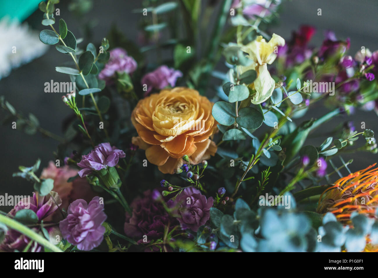 Primo piano di un mazzo di fiori Foto Stock