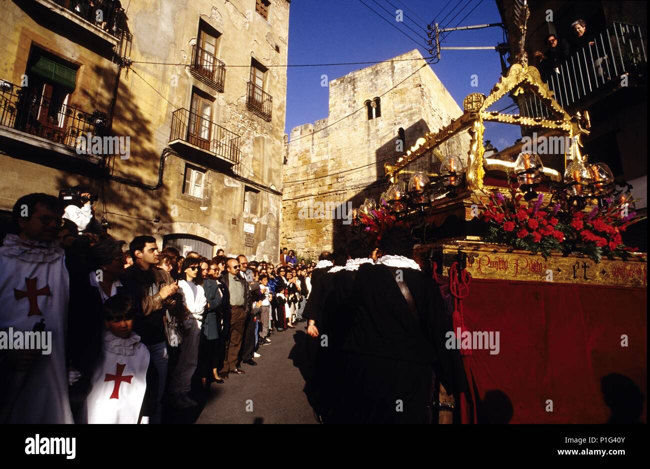 Spagna - Catalogna - Tarragonès (distretto) - Tarragona. Setmana / Semana Santa / procesión. Foto Stock