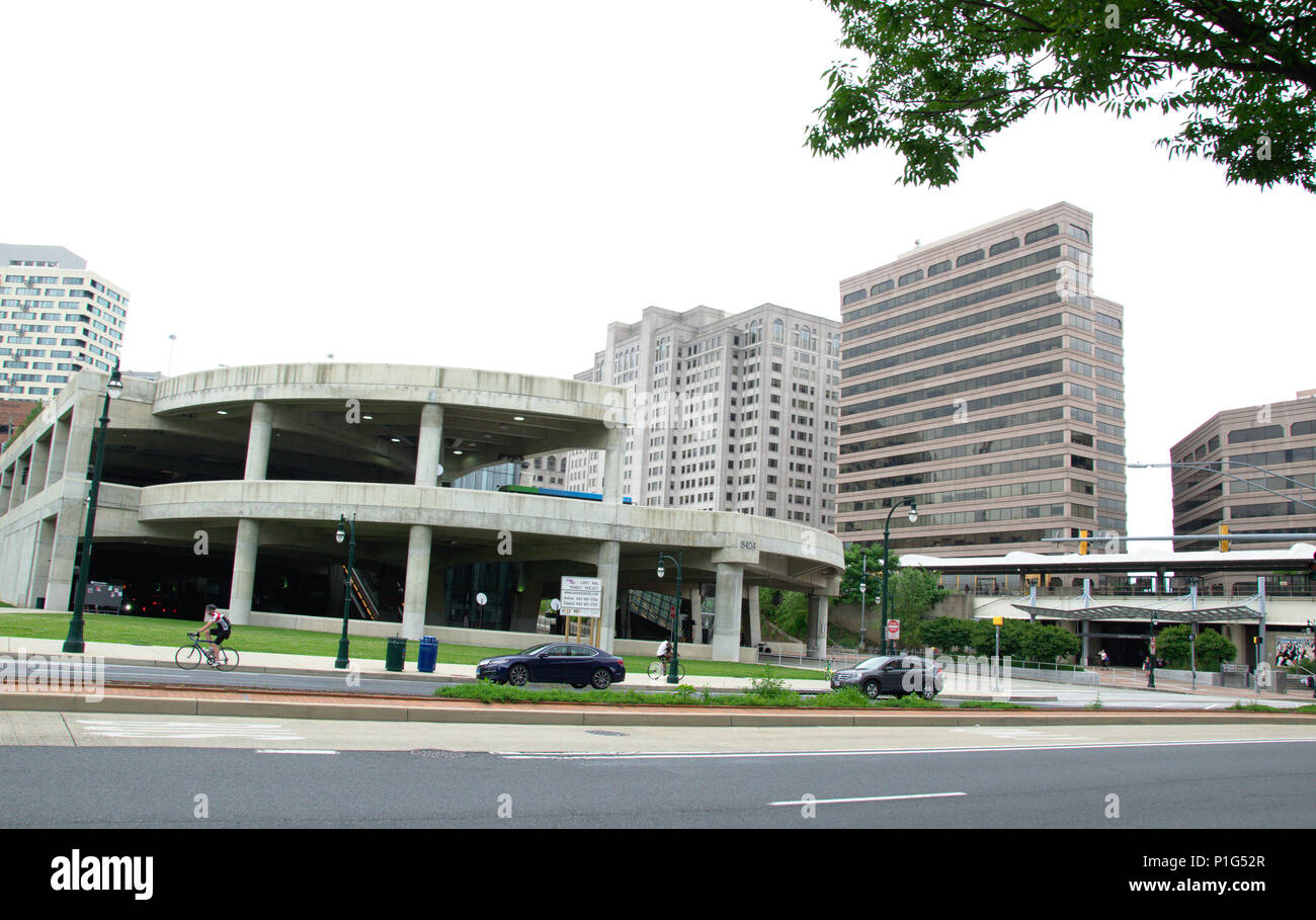 Esterno della stazione della metropolitana di Silver Spring Foto Stock