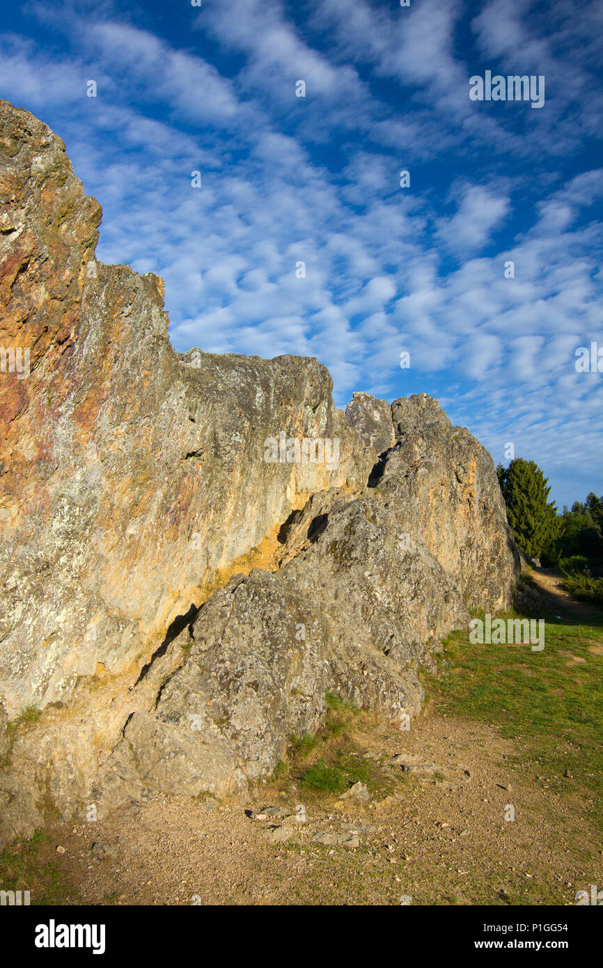Repubblica federale di Germania, Hesse, Taunus, Usingen, anche Eschbacher prenota cliffs, rocce, Bundesrepublik Deutschland, Assia, Eschbacher Klippen, auch Foto Stock