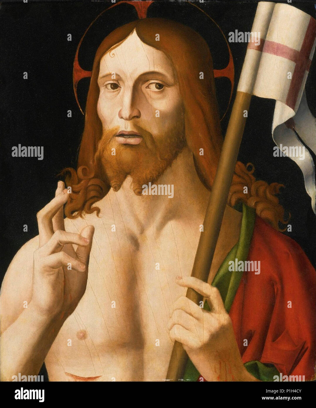 'Salvator Mundi' da Marco Palmezzano. Foto Stock