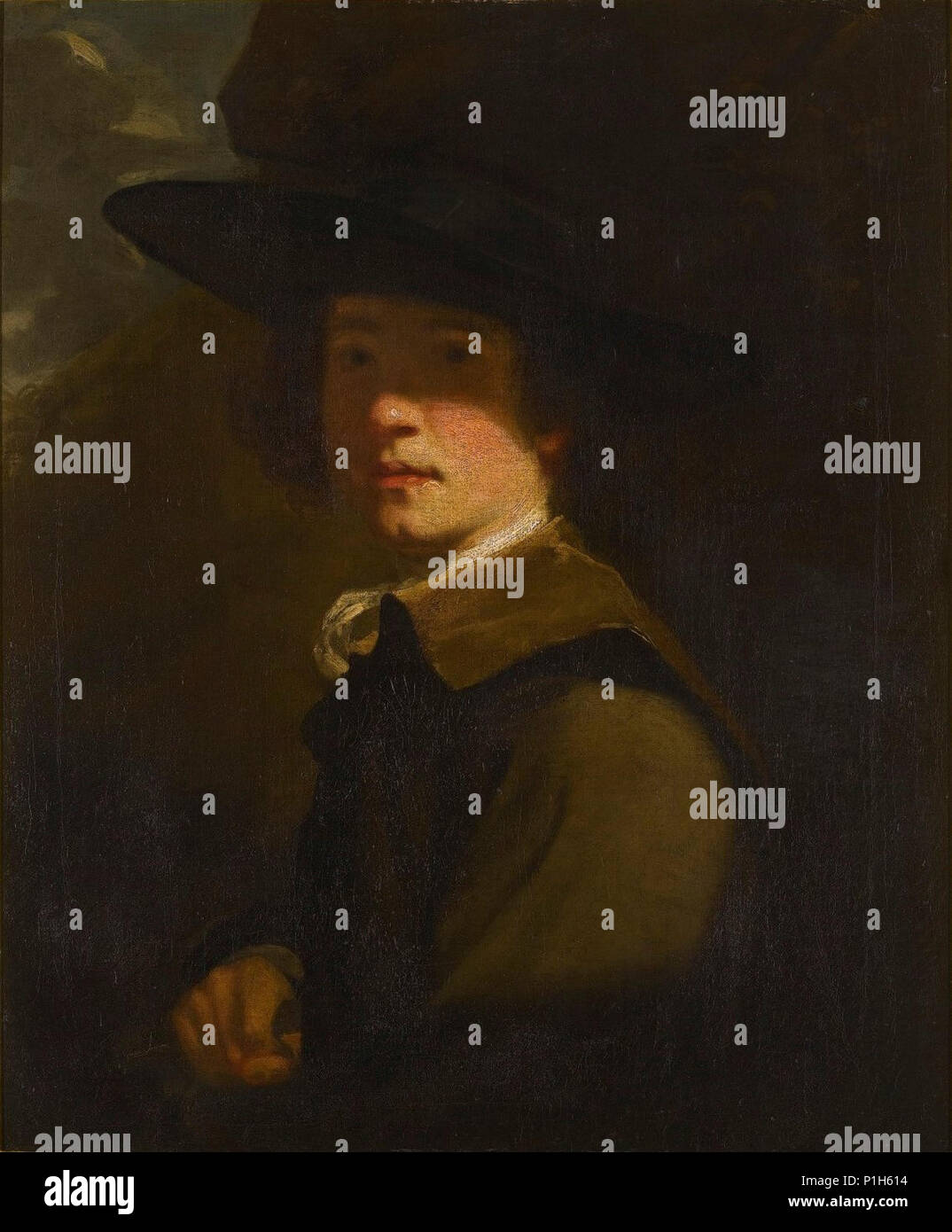 'SELF Verticale' da Joshua Reynolds, olio su tela, 76,2 da 63,5 cm. Foto Stock