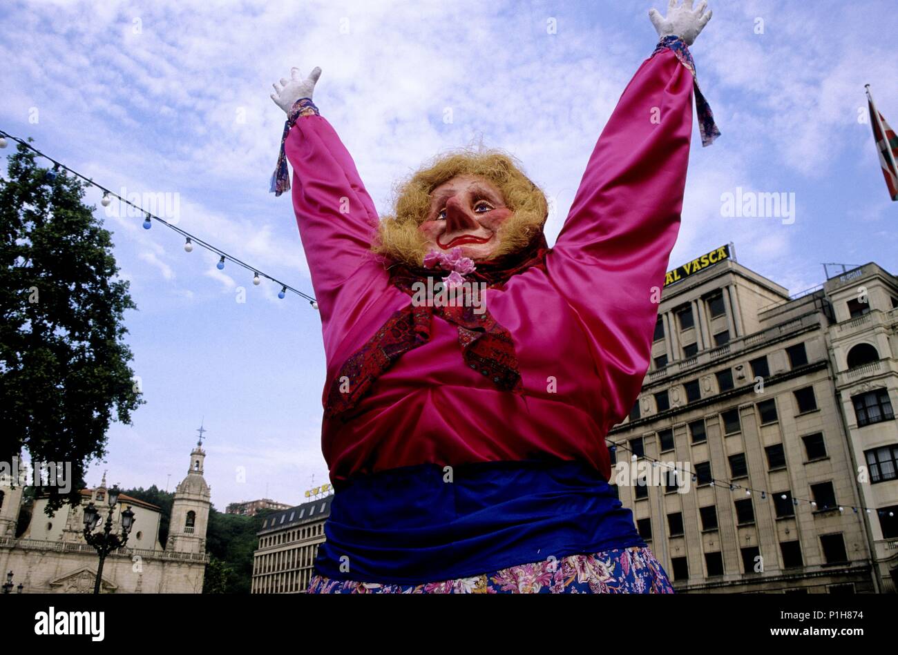 Bilbao, Semana Grande (fiestas patronales de la ciudad) 'La Mari Jaia" (especie de 'gigante"). Foto Stock