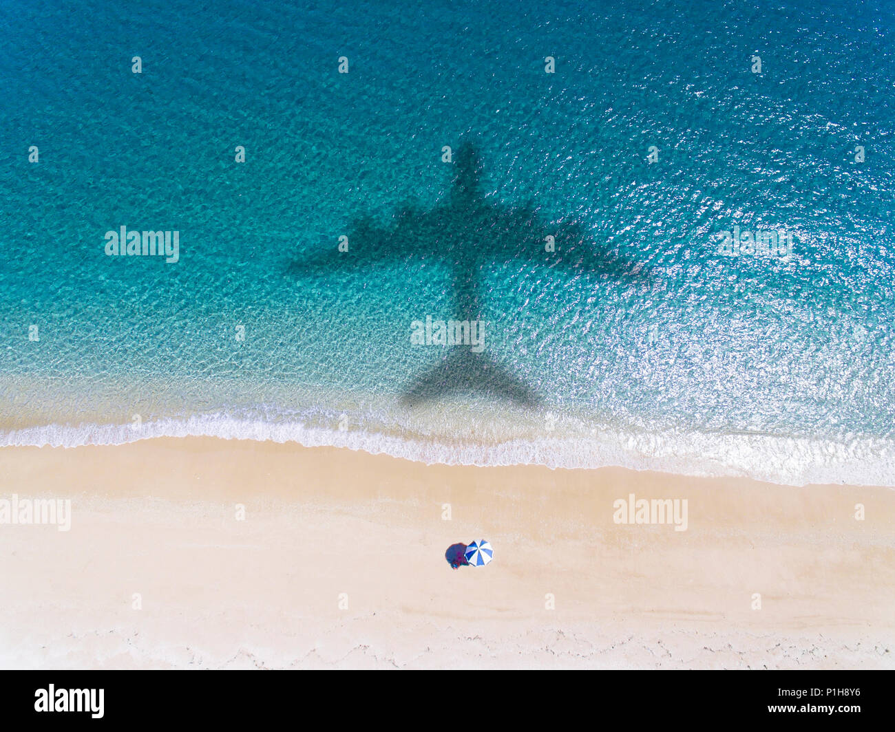 Vista aerea della spiaggia tropicale con estate Concetto di vacanza Foto Stock