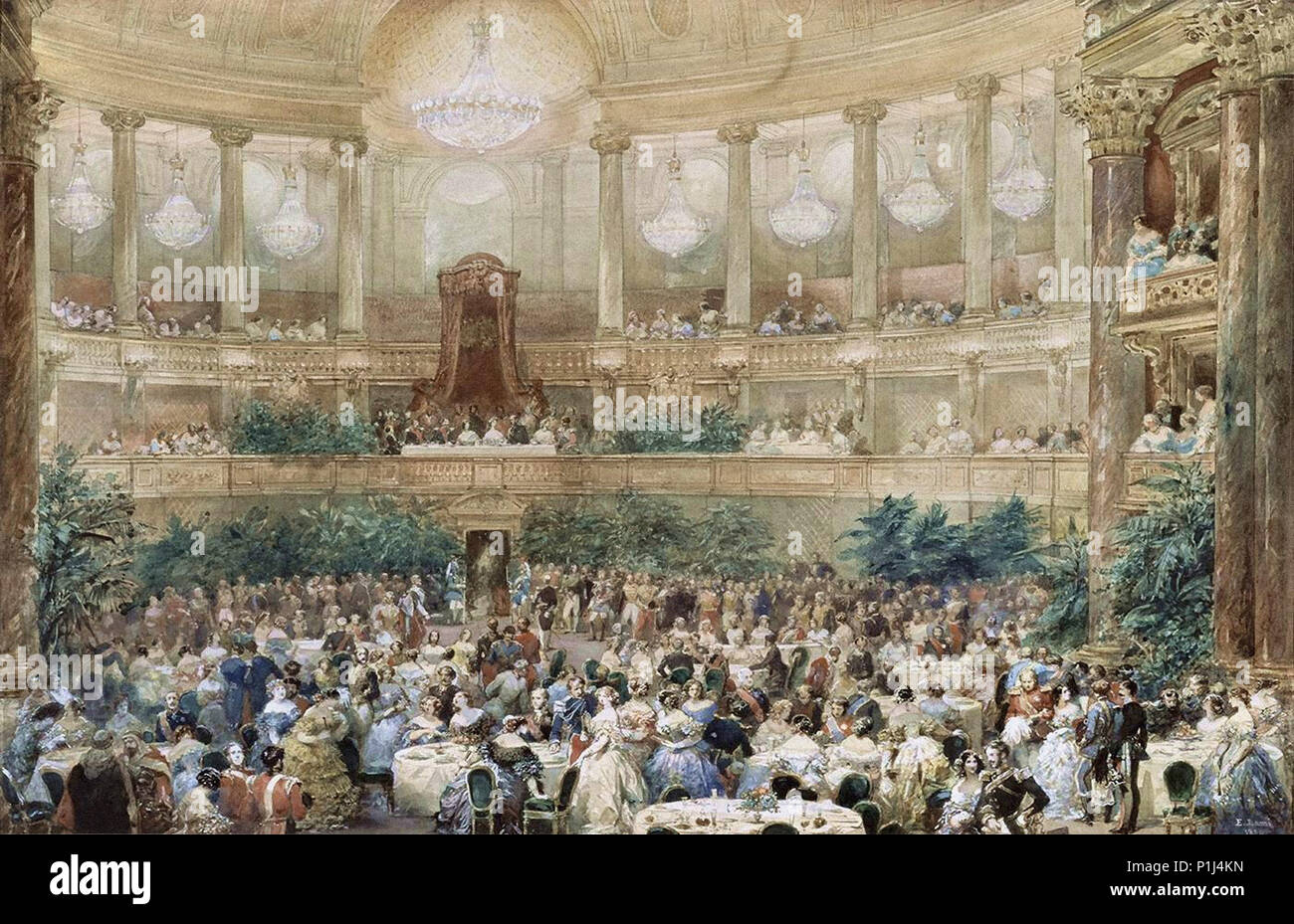 Lami Eugene Louis - La visita De La Reine Victoria En France 1855 Foto Stock