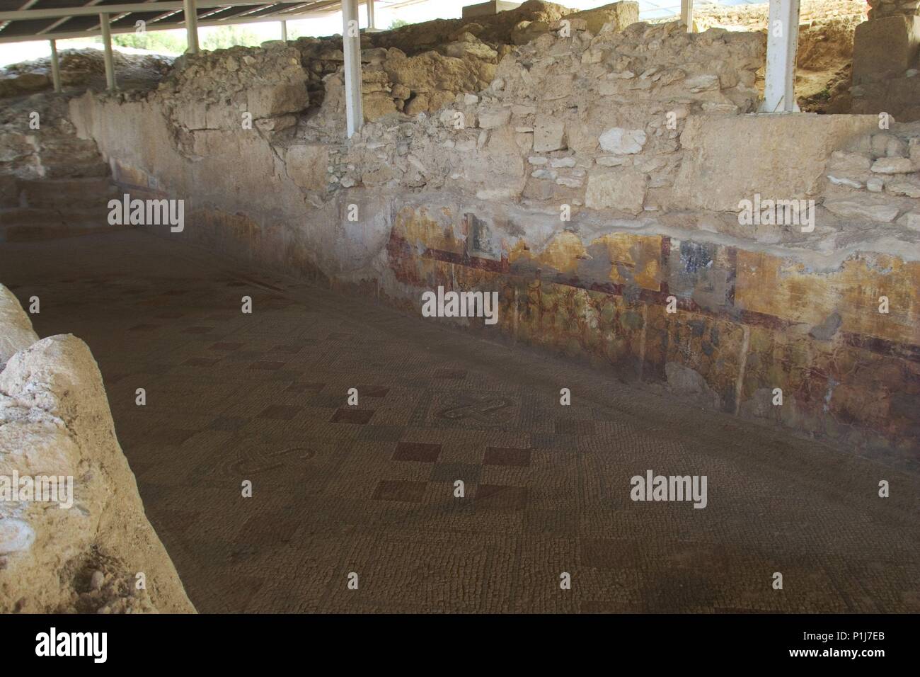 Altafulla / Els Munts; ruinas romanas de Els Munts; antigua casa nobile con pinturas murales. Foto Stock