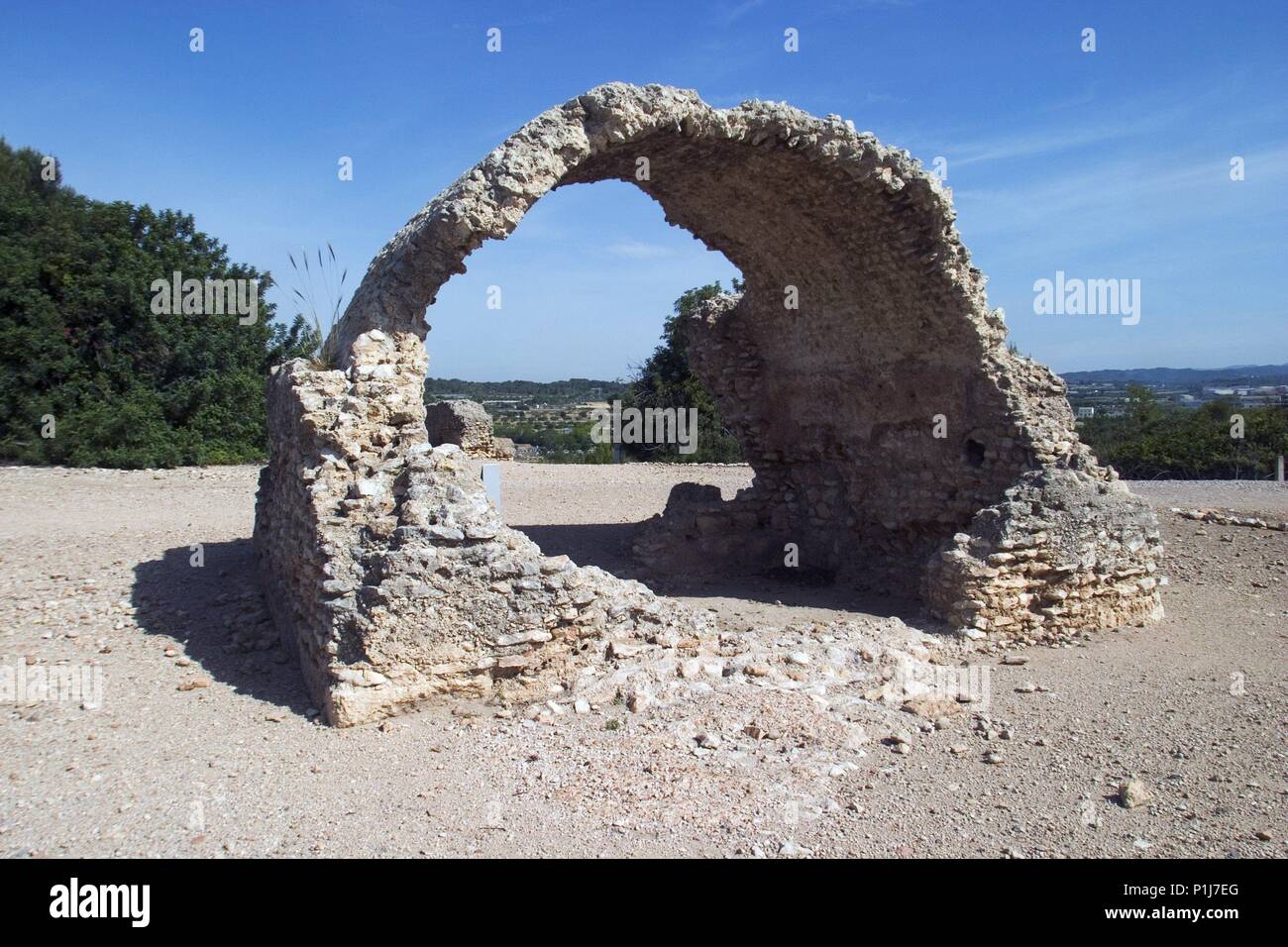 Altafulla / Els Munts; ruinas romanas de Els Munts; Depósito de agua de 'La Tartana". Foto Stock