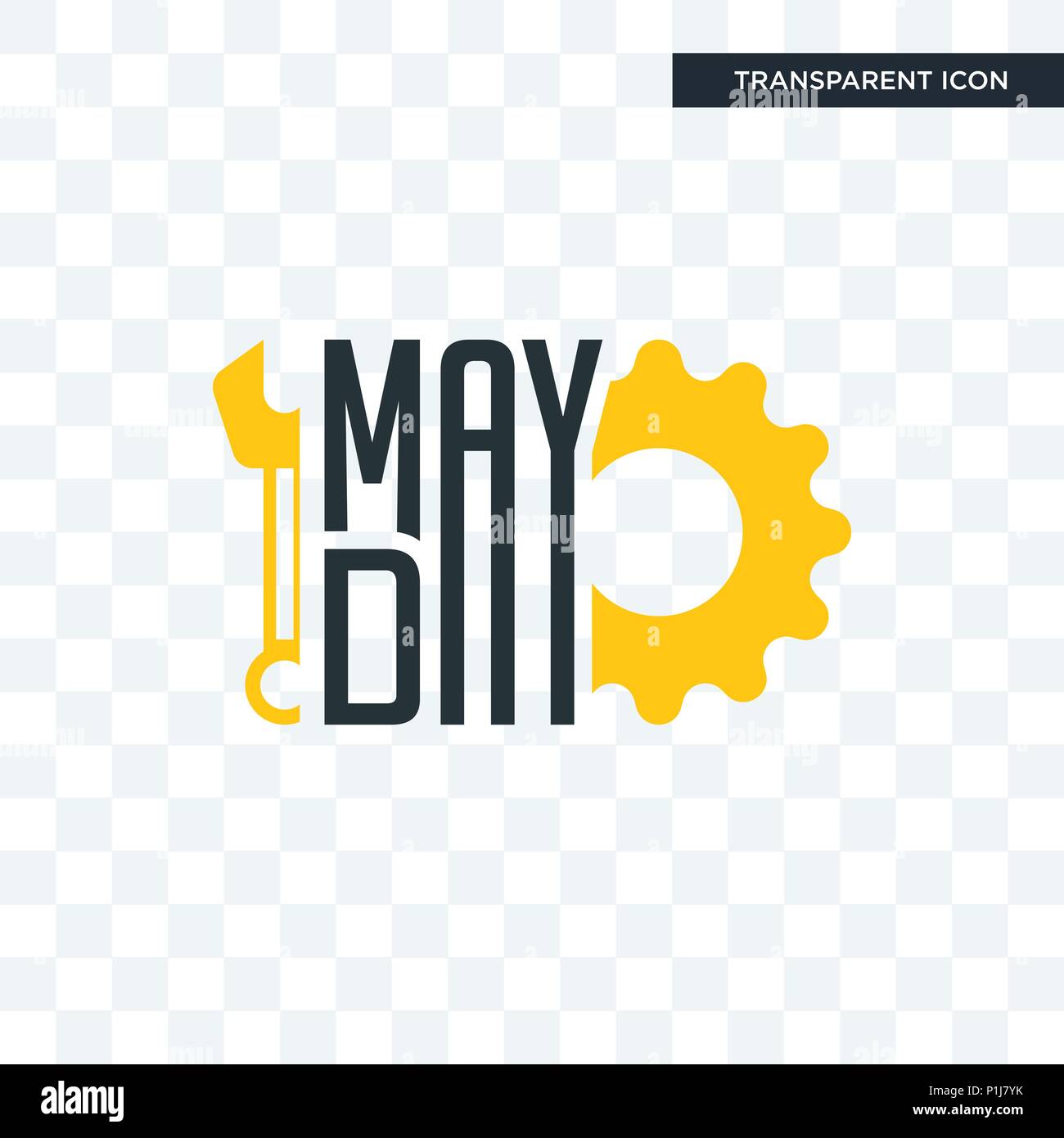 Mayday icona vettore isolato su sfondo trasparente, mayday concetto del logo Illustrazione Vettoriale