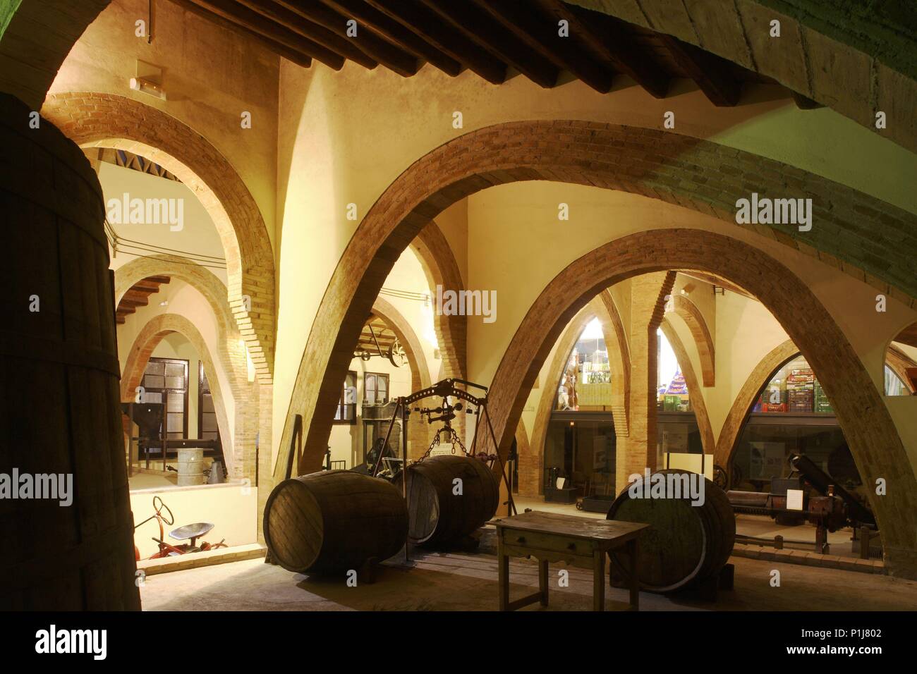 Spagna - Catalogna - Baix Camp (distretto) - Tarragona. Cambrils; museu / museo agricola (bodega / celler diseñada por Bernat Martorell. Foto Stock