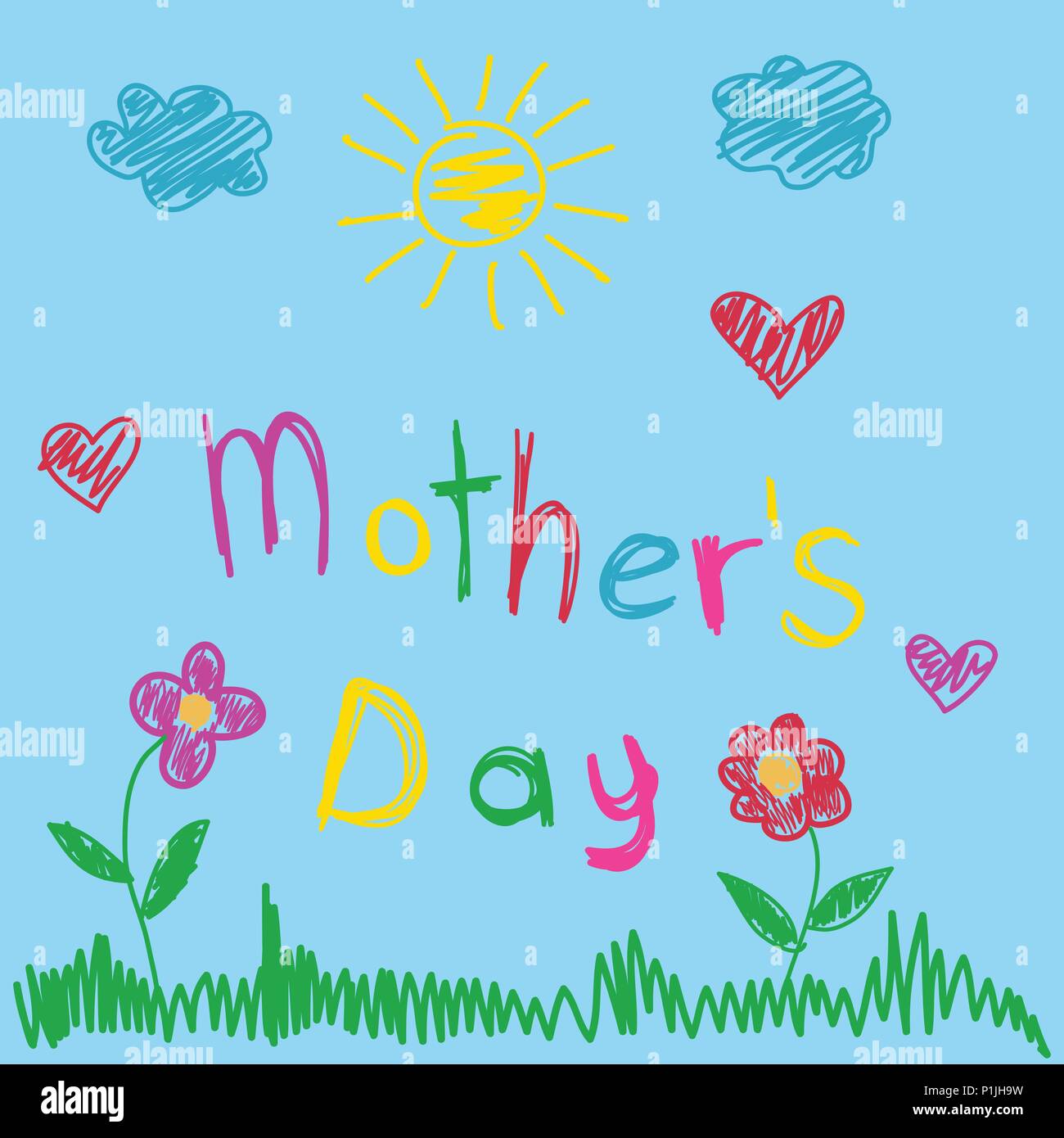 La festa della mamma biglietto di auguri Illustrazione Vettoriale