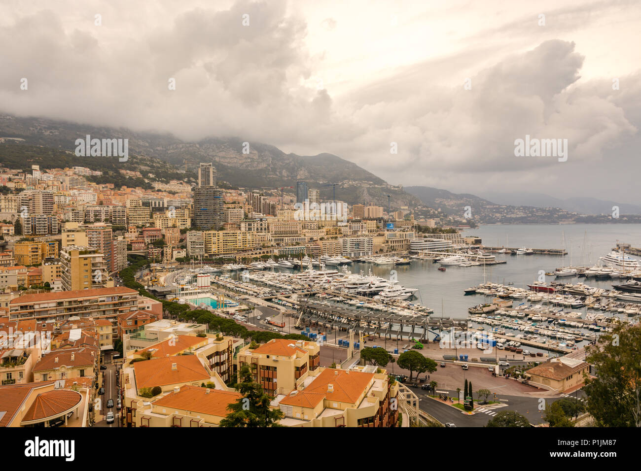 Il Principato di Monaco, sovrano piccola città-stato situato sulla Riviera francese Foto Stock