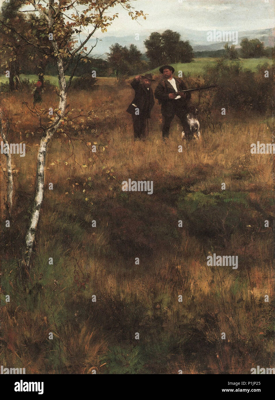 Leibl Wilhelm Leibl - und Sperl Auf Der Jagd Foto Stock