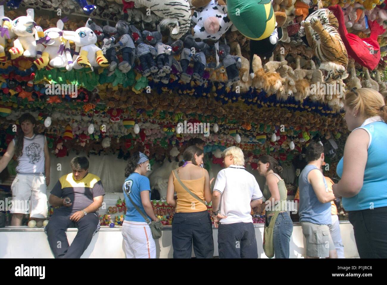 Le feste del 'Curpillos"; puesto de "feria' en el Barrio de las Huelgas. Foto Stock