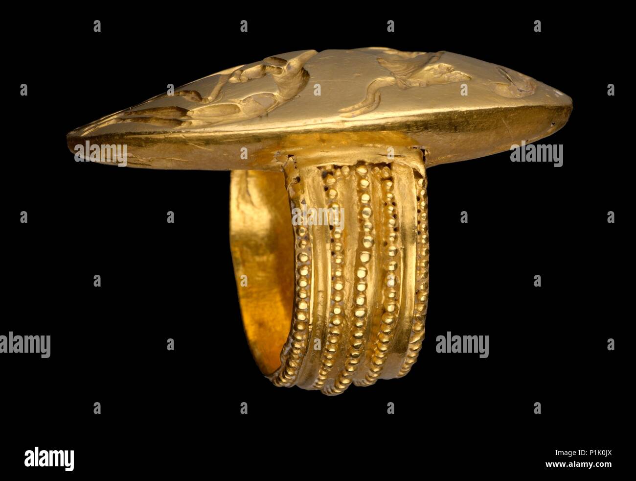 Signet ring, Late Minoan II-IIIA1, C1500 BC. Artista: sconosciuto. Foto Stock
