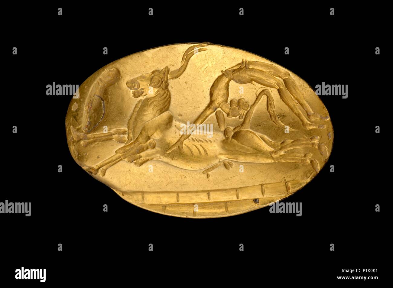 Signet ring, Late Minoan II-IIIA1, C1500 BC. Artista: sconosciuto. Foto Stock