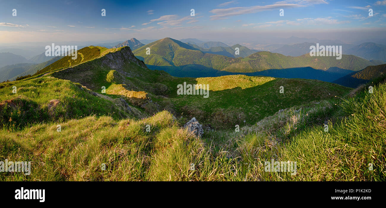 La Slovacchia mountain dal picco Chleb Foto Stock