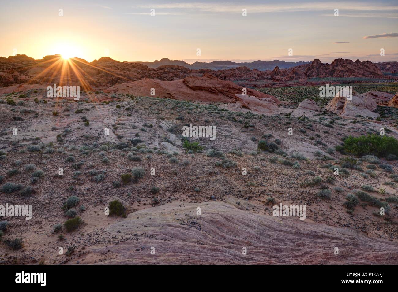 Valley of Fire state Park a Sunset, Nevada, Stati Uniti Foto Stock