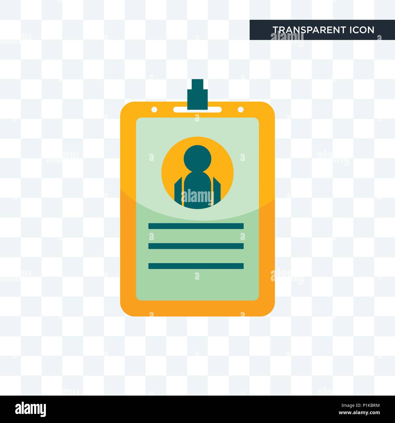 Id Card icona vettore isolato su sfondo trasparente, id card concept del logo Illustrazione Vettoriale