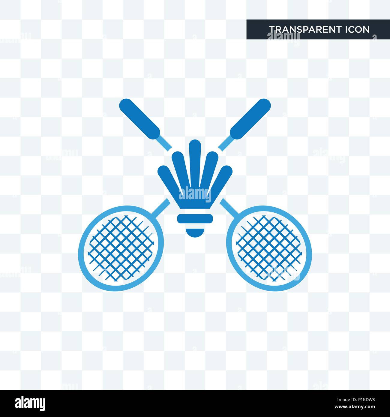Badminton club icona vettore isolato su sfondo trasparente, badminton club concetto del logo Illustrazione Vettoriale