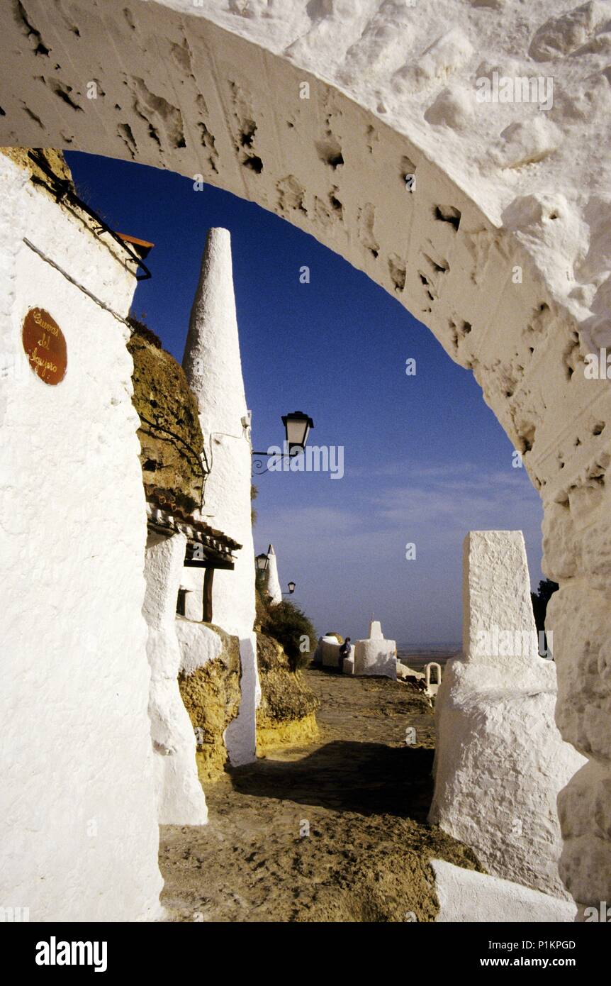 Chinchilla de Montearagón, Barrio de las Cuevas / trimestre (gipsy); case troglodite. Foto Stock