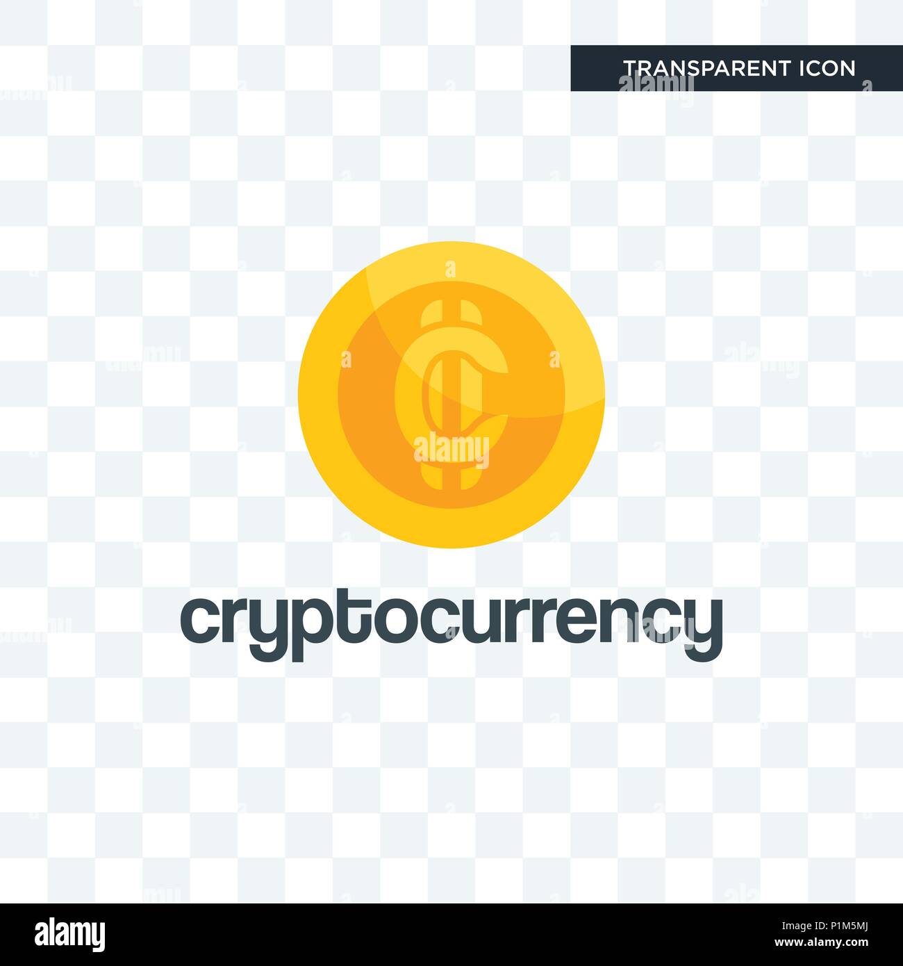 Cryptocurrency icona vettore isolato su sfondo trasparente, cryptocurrency concetto del logo Illustrazione Vettoriale