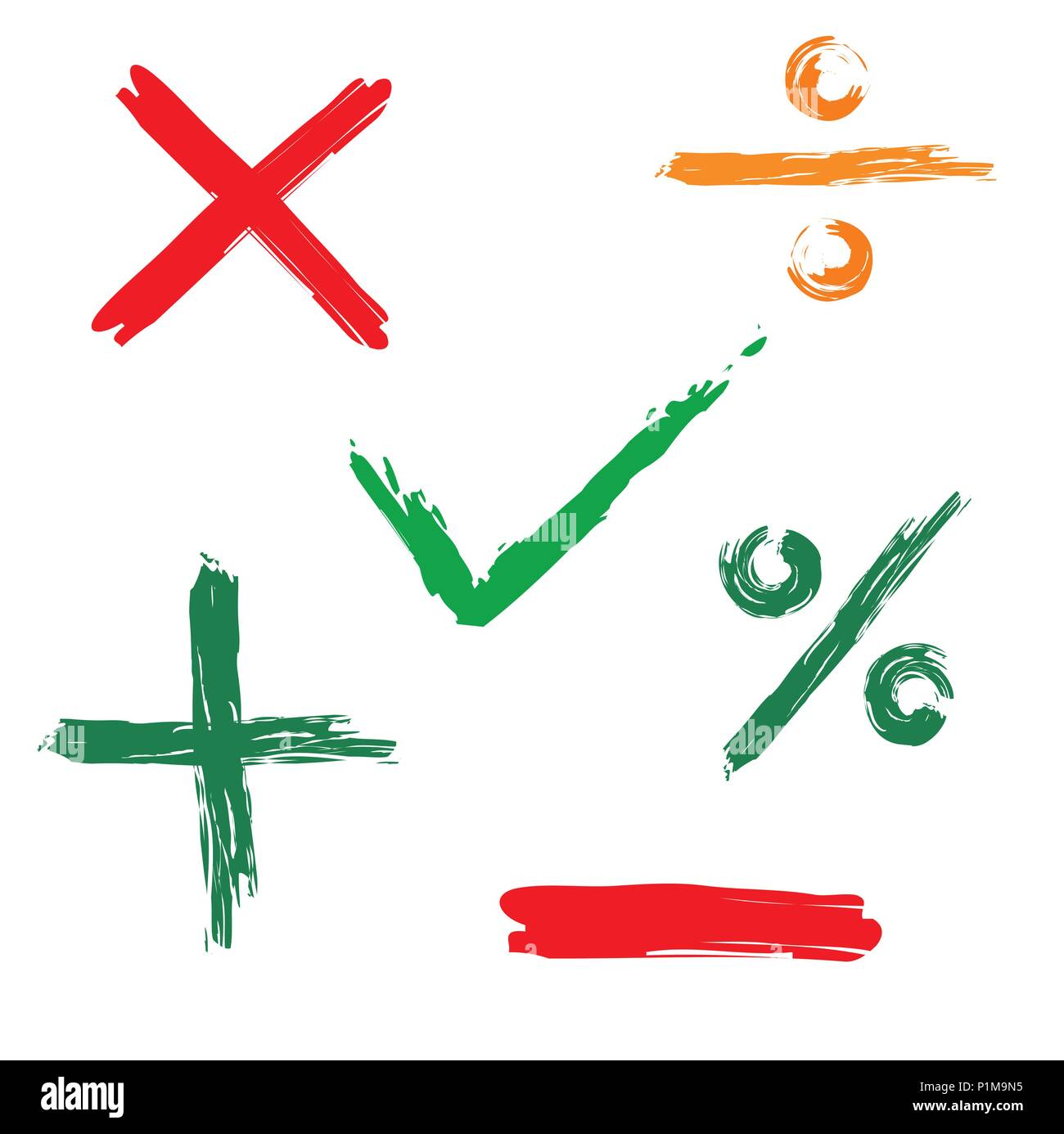 Tick, croce, positivo, negativo icona web Illustrazione Vettoriale