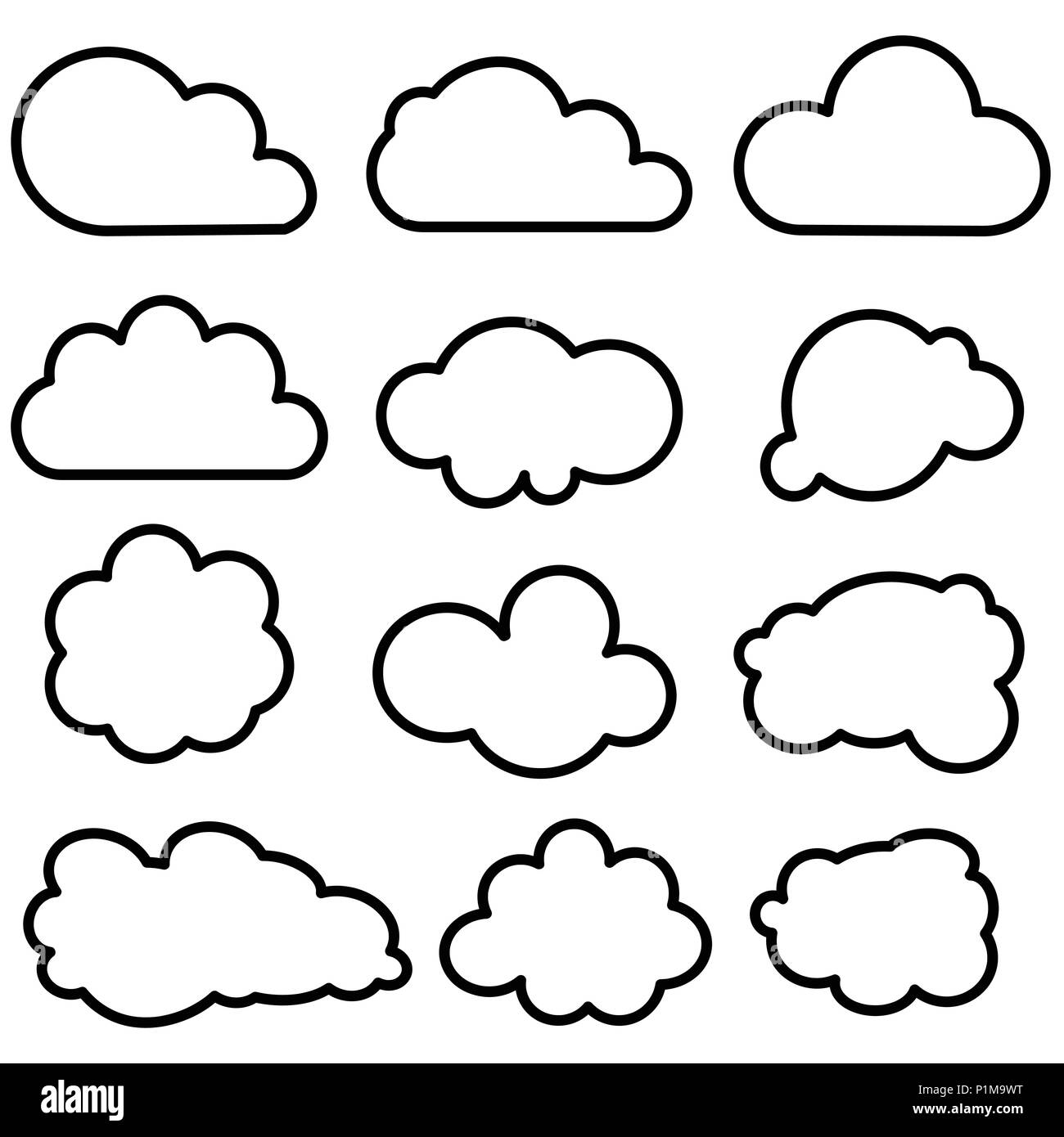 Il Cloud raccolta Shapes Illustrazione Vettoriale