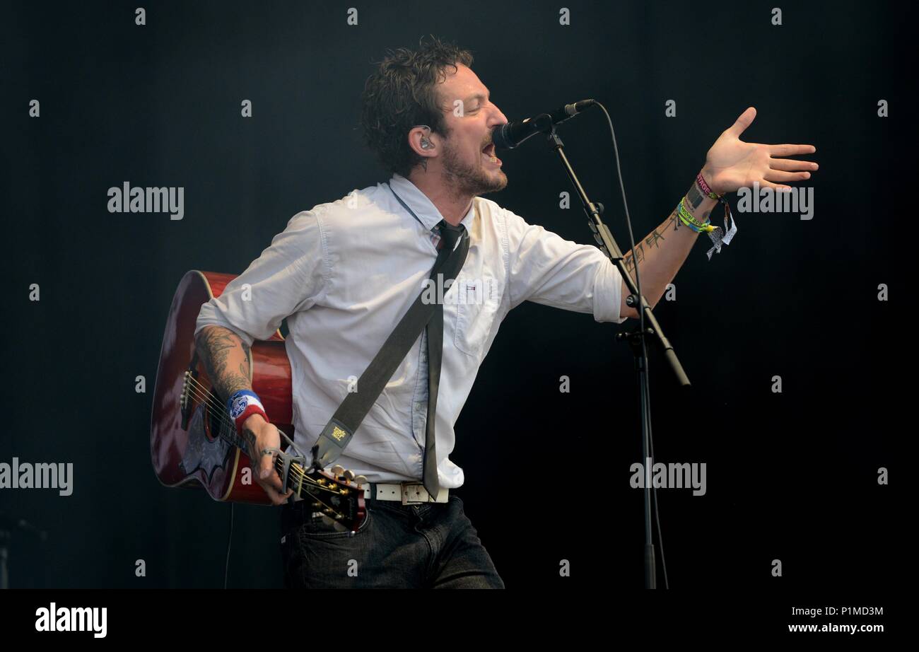 Frank Turner Si Esibisce Nell'Altro Stage Glastonbury Festival 2015 27/06/2015 Foto Stock