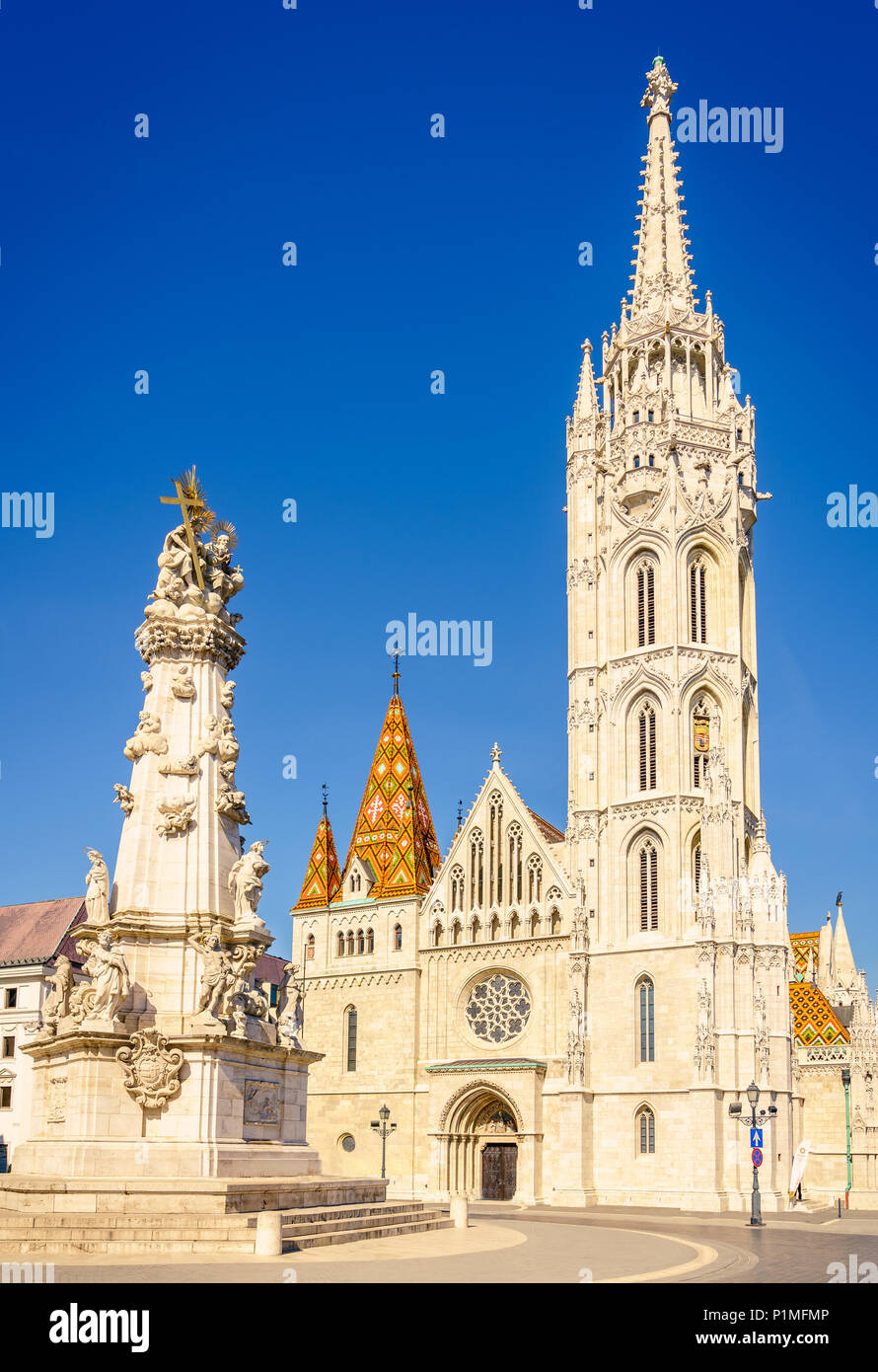 La Chiesa di San Mattia nel Castello di Buda quartiere di Budapest, Ungheria Foto Stock