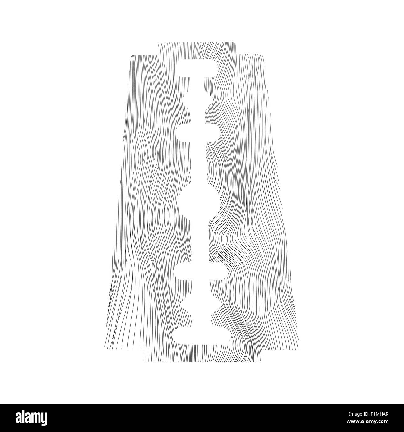 Tradizionale bordo doppia lama di rasoio isolati su sfondo bianco. Strumento per il taglio dei capelli e la barba. Acciaio inossidabile Sheving attrezzatura. Illustrazione Vettoriale