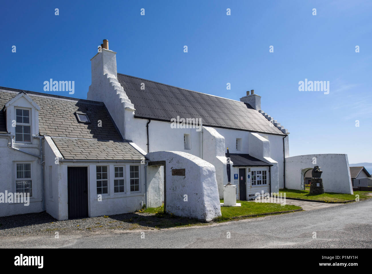 Xvii Secolo Vecchio Haa di Brough, ex Laird's house, ora museo in Burravoe, Yell, isole Shetland, Scotland, Regno Unito Foto Stock