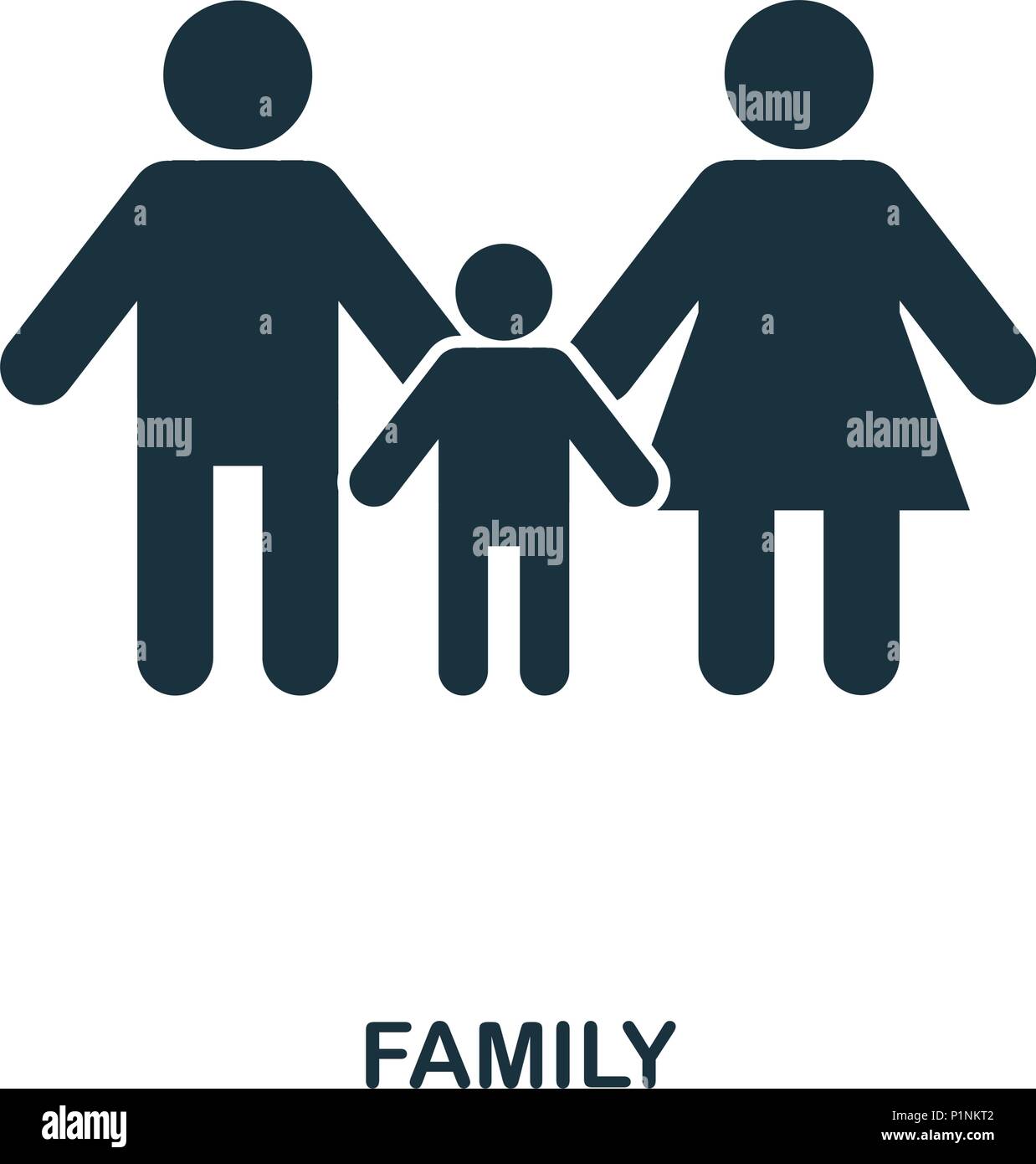 Una icona di famiglia. Mobile Apps, la stampa e l'utilizzo di più. Semplice elemento cantare. Monocromatico una famiglia icona illustrazione. Illustrazione Vettoriale