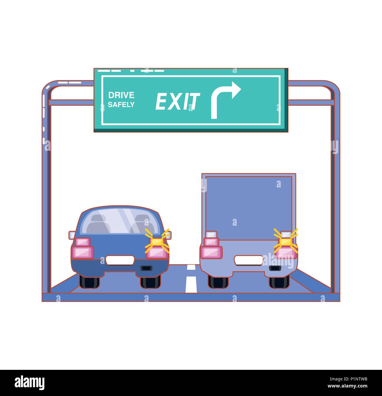 Driver campagna in modo sicuro etichetta illustrazione vettoriale design Illustrazione Vettoriale