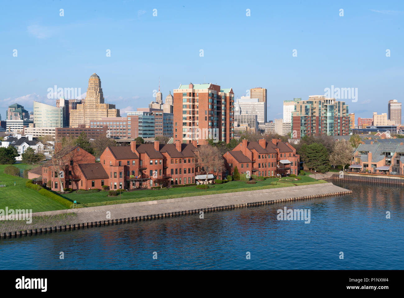Lo Skyline di antenna di Buffalo New York Foto Stock