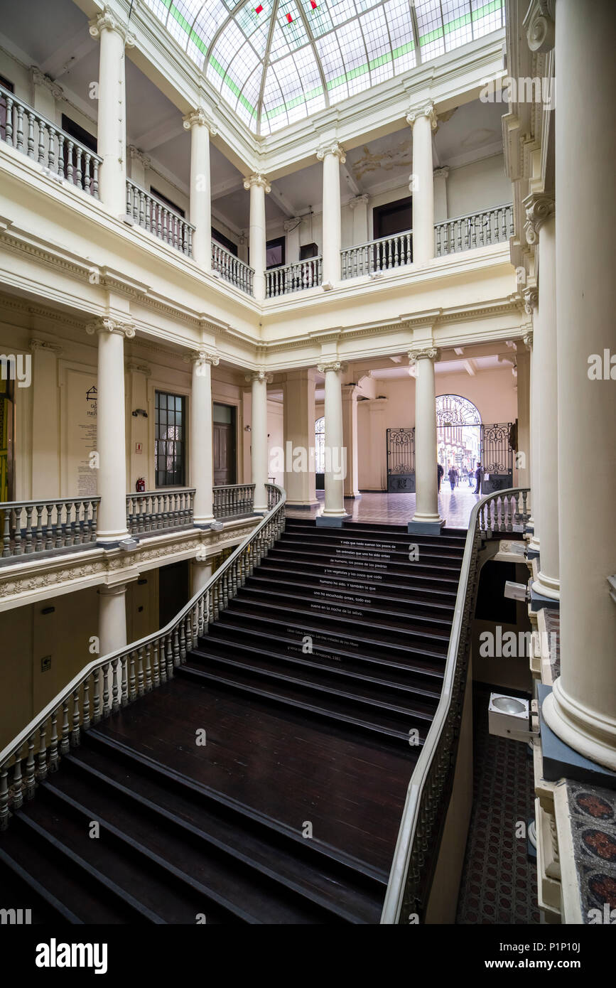 Casa della letteratura peruviana, museo e biblioteca(1912). La città di Lima, Perù. Foto Stock