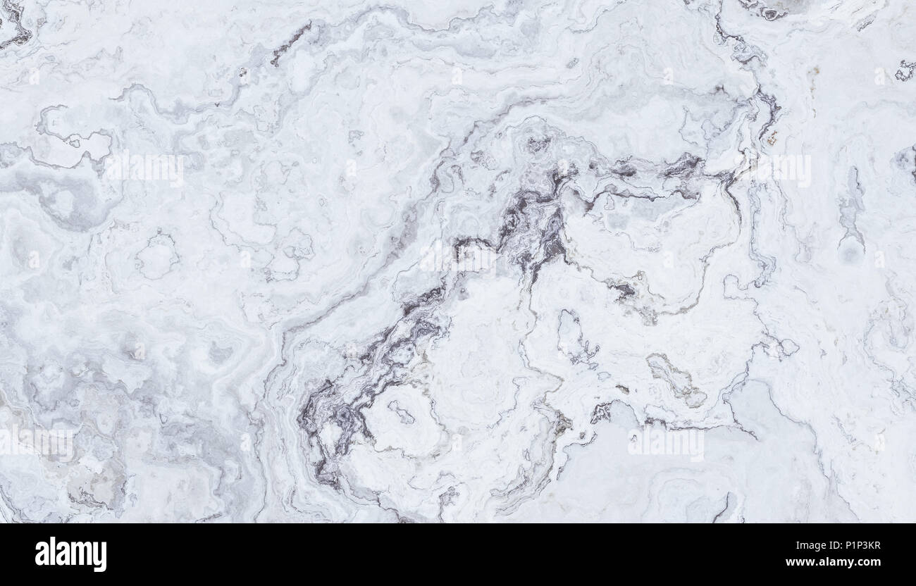 Marmo bianco pattern con parentesi grigio e nero nelle vene. Abstract texture e background. 2D illustrazione Foto Stock