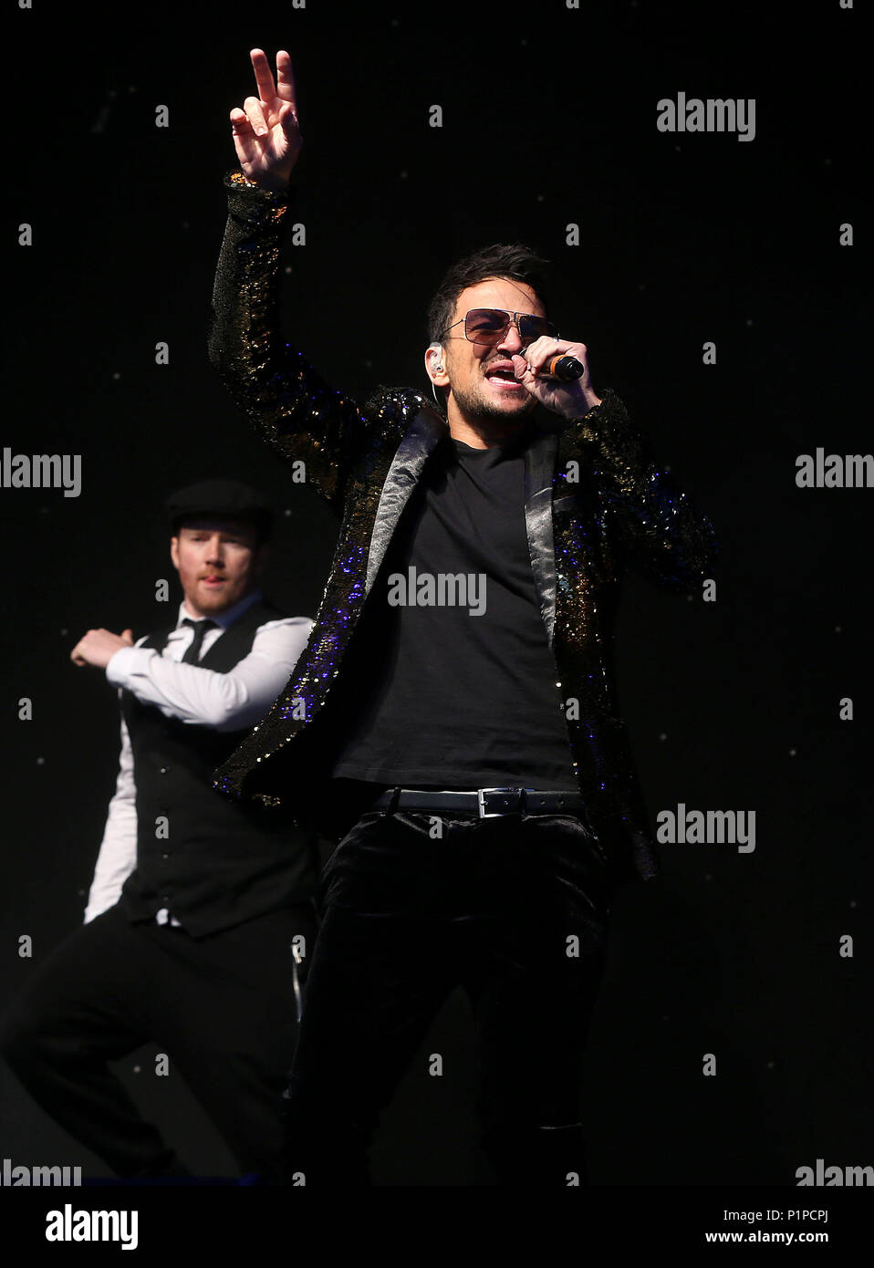 Peter Andre esegue a Hereford FC Live a Hereford, Regno Unito. Dotato di: Peter Andre dove: Londra, Regno Unito quando: 12 maggio 2018 Credit: WENN Foto Stock