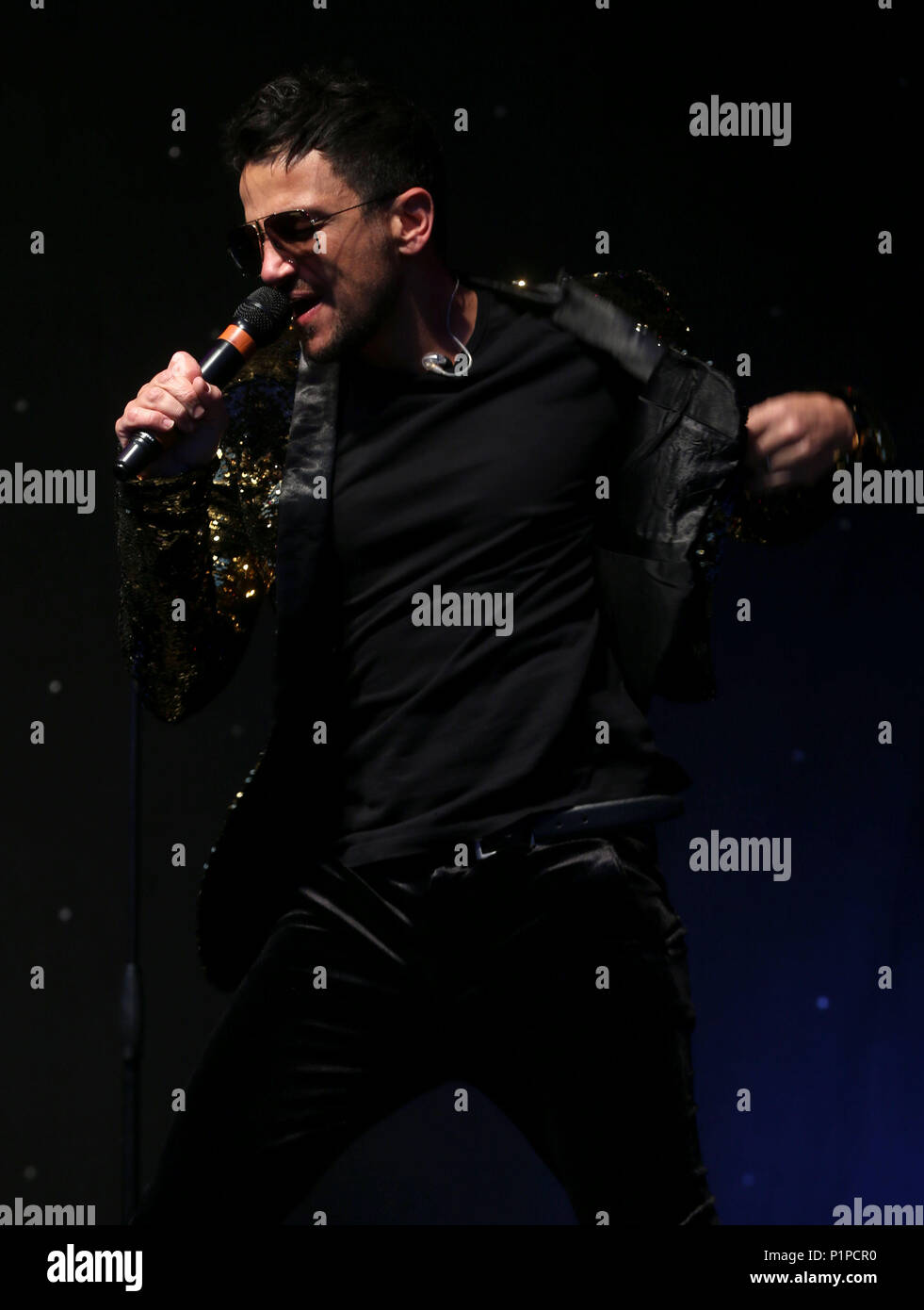 Peter Andre esegue a Hereford FC Live a Hereford, Regno Unito. Dotato di: Peter Andre dove: Londra, Regno Unito quando: 12 maggio 2018 Credit: WENN Foto Stock