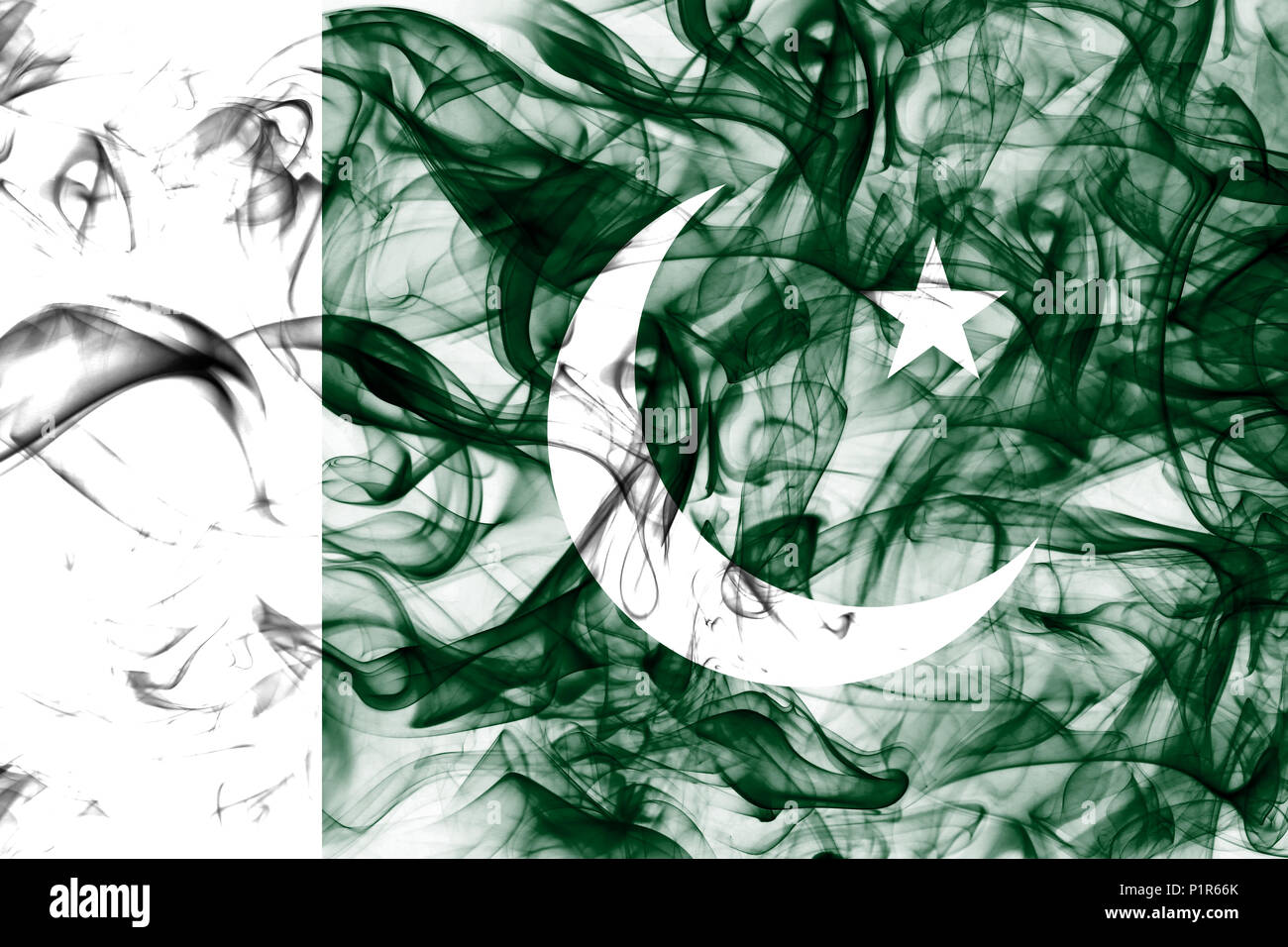 Il Pakistan bandiera di fumo Foto Stock