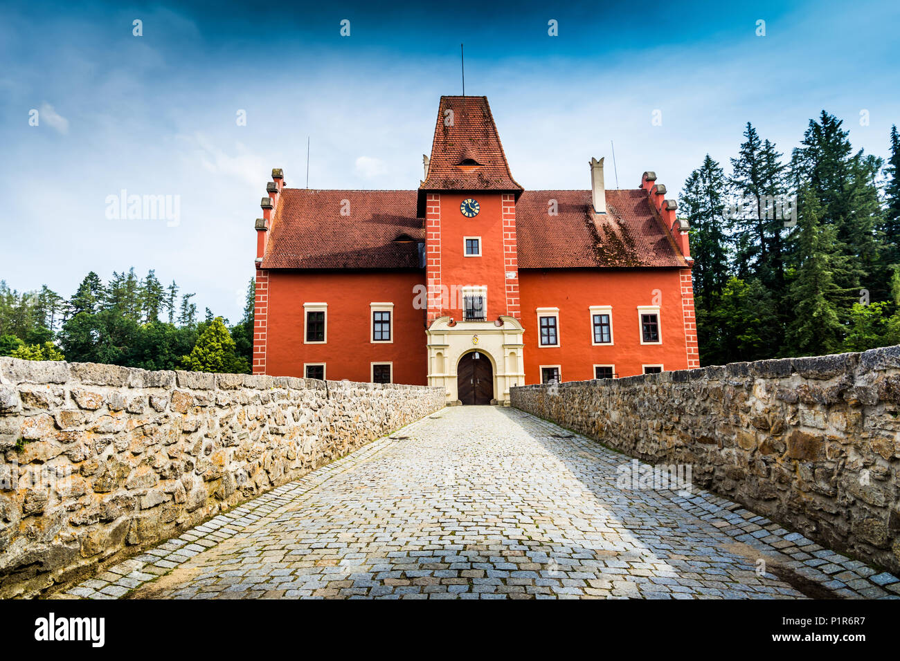 Il rosso, acqua chateau nella Repubblica ceca - Cervena Lhota Foto Stock