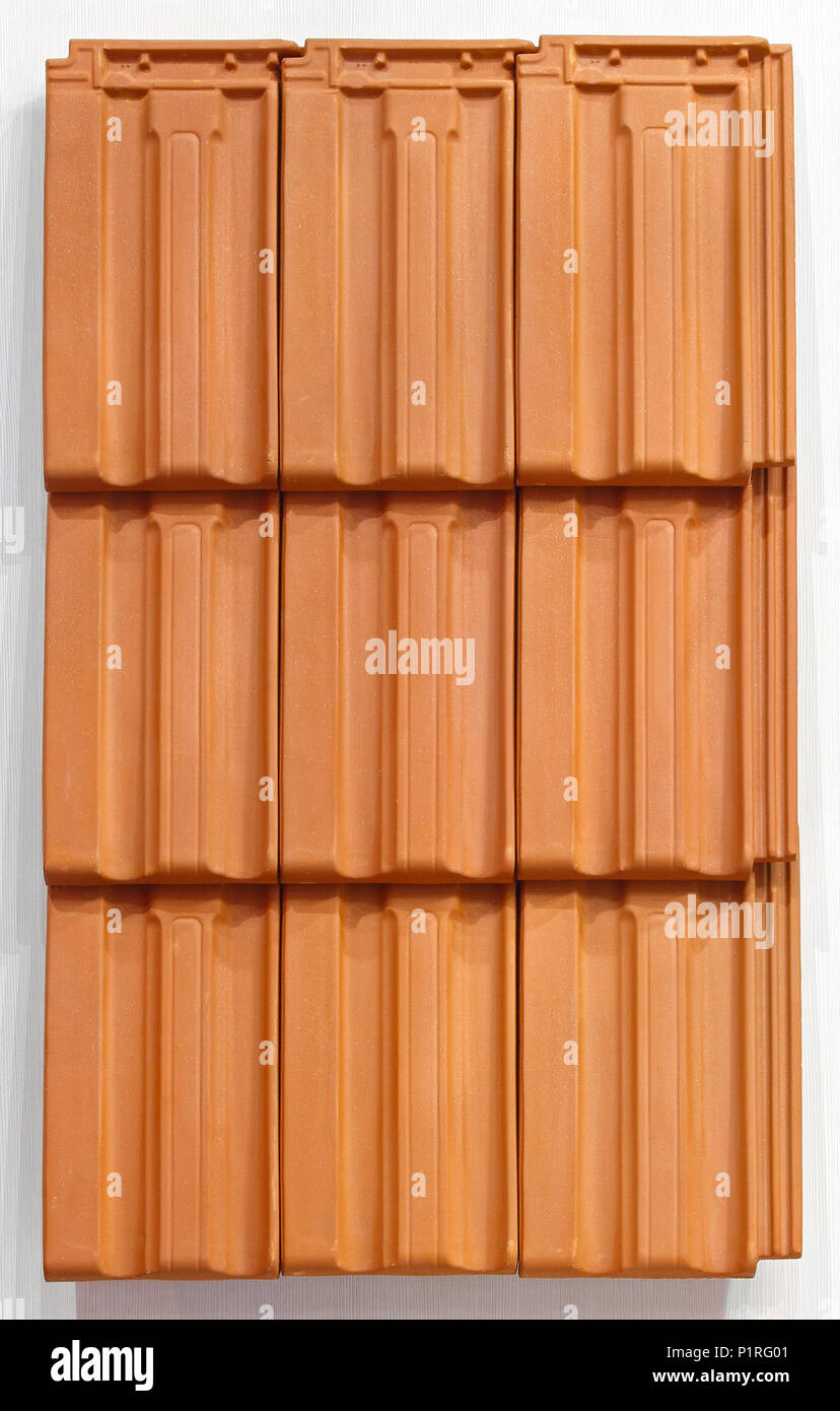 Ceramica di terracotta Tegole sfondo Texture Foto Stock