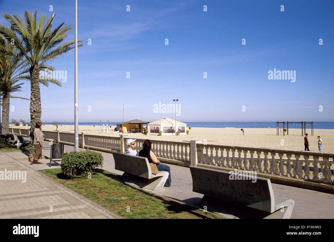 El Masnou; Playa d'Ocata. Foto Stock