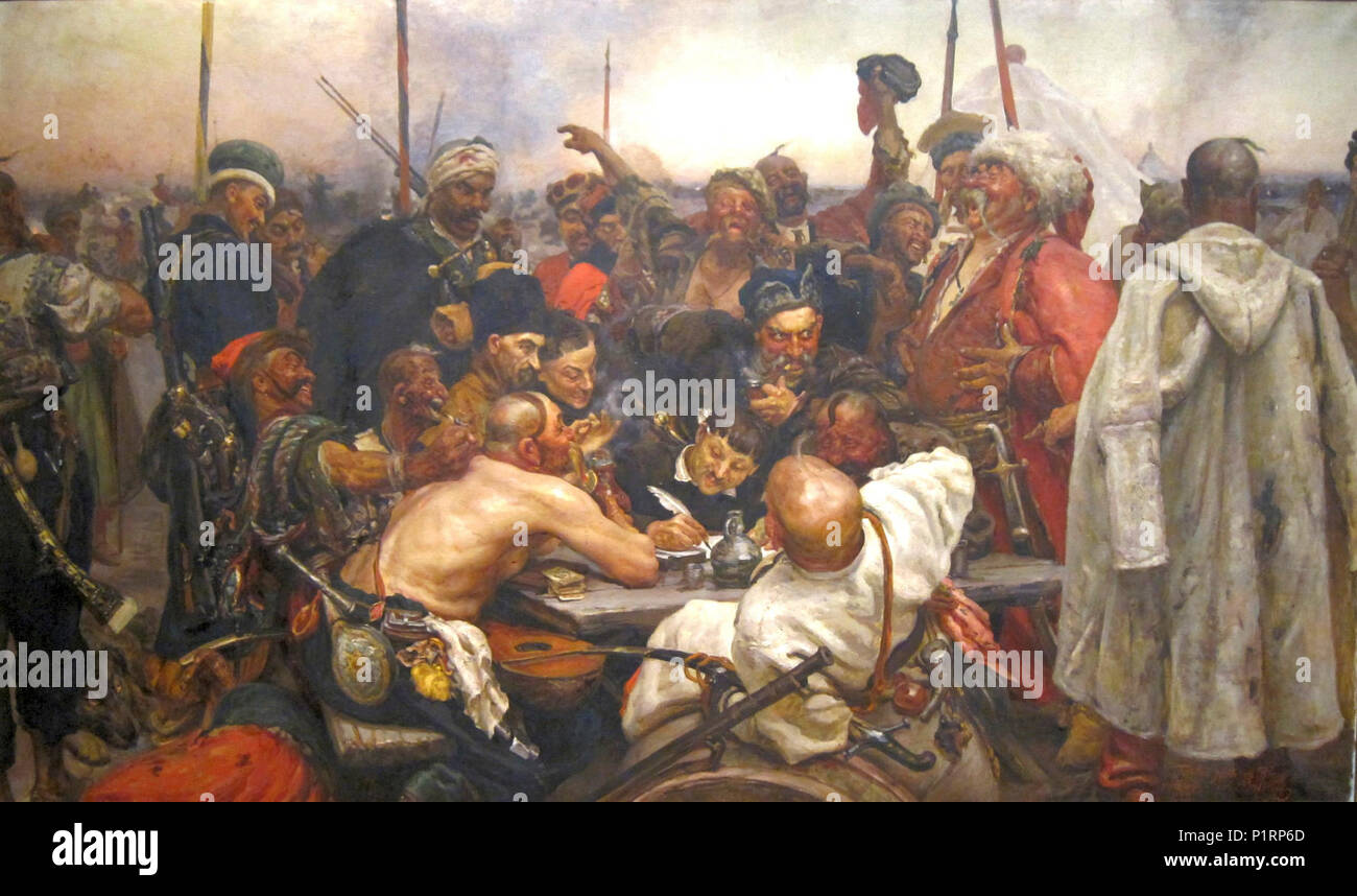 "Zaporozhye cosacchi rispondendo al Sultano' da Paolo Porfiroff Foto Stock