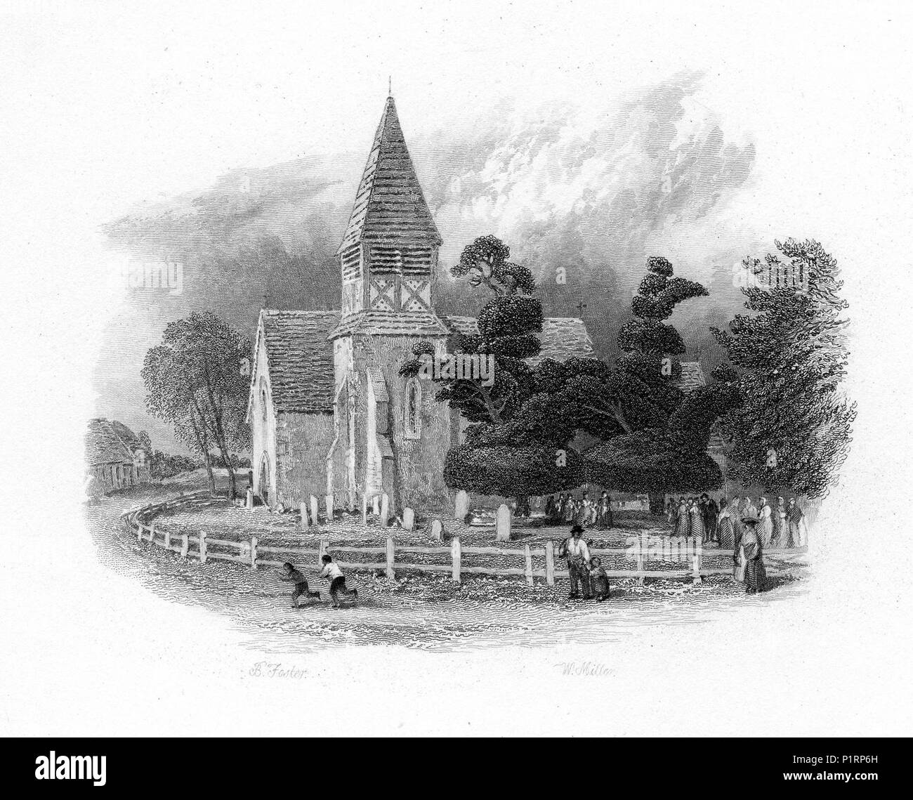 'C, dolce straniero, tu mays't solo vedere l' incisione di William Miller dopo Birket Foster Foto Stock