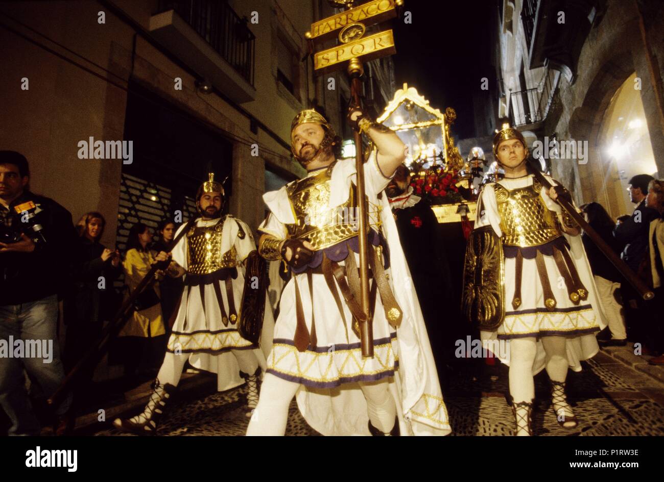 Settimana Santa; Romani parade. Foto Stock