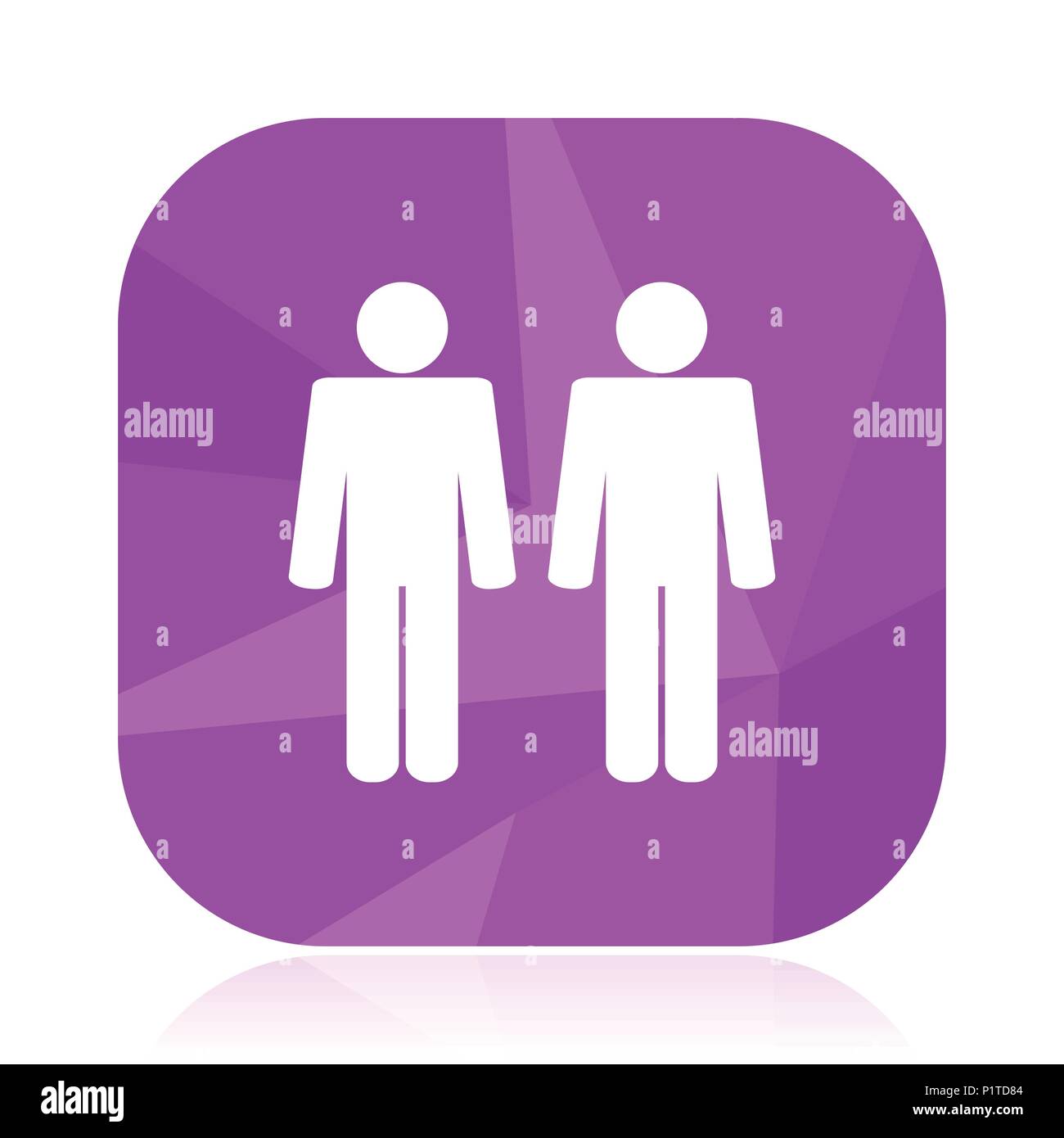 Giovane piatto icona vettore. L' Omosessuale viola pulsante web. Gay internet segno quadrato. Coppia design moderno simbolo in eps 10. Illustrazione Vettoriale