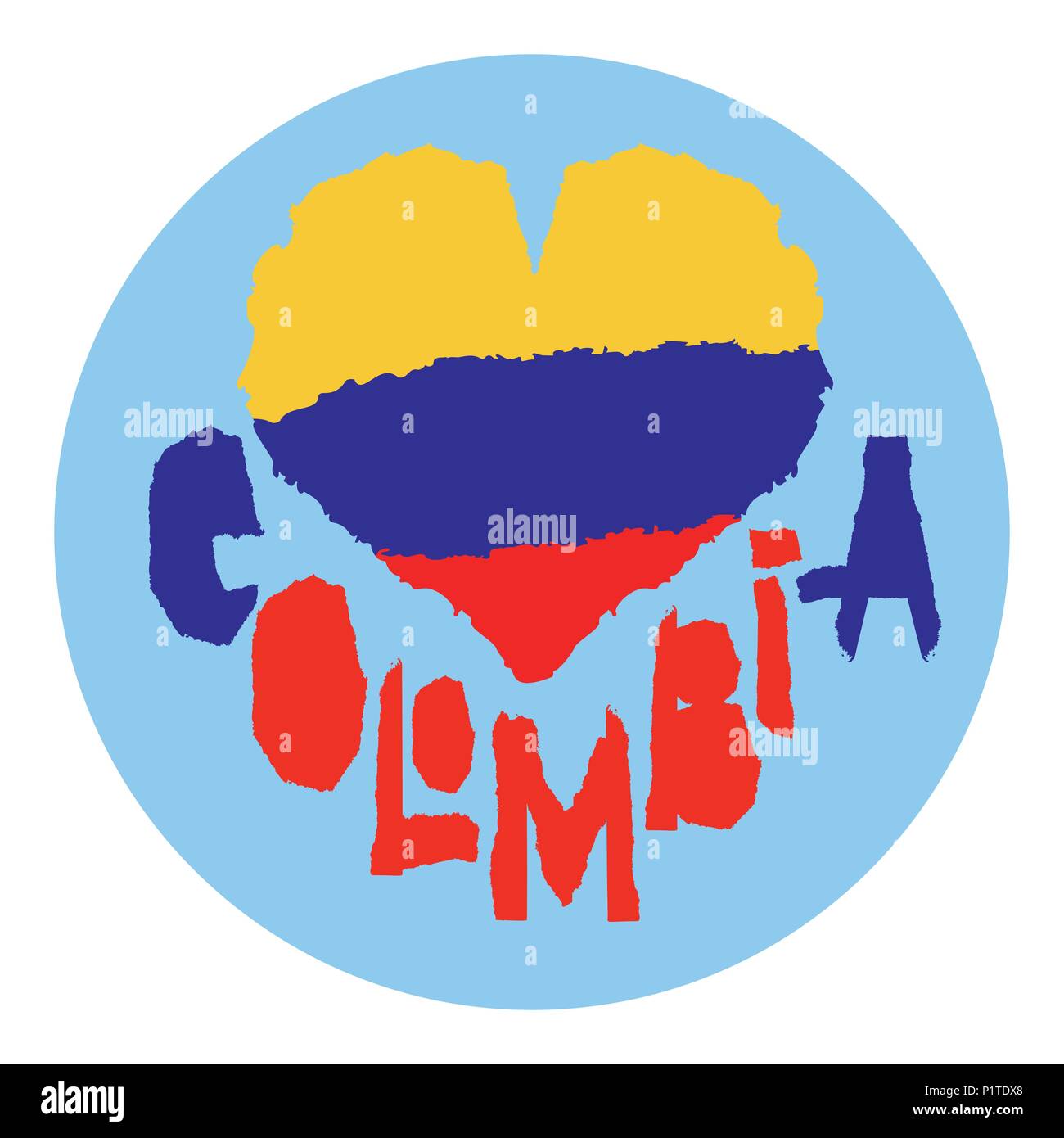 Amore Colombia, America. Vintage bandiera nazionale in silhouette di cuore carta strappata stile di tessitura Independence Day background buona idea per badge retrò ba Illustrazione Vettoriale
