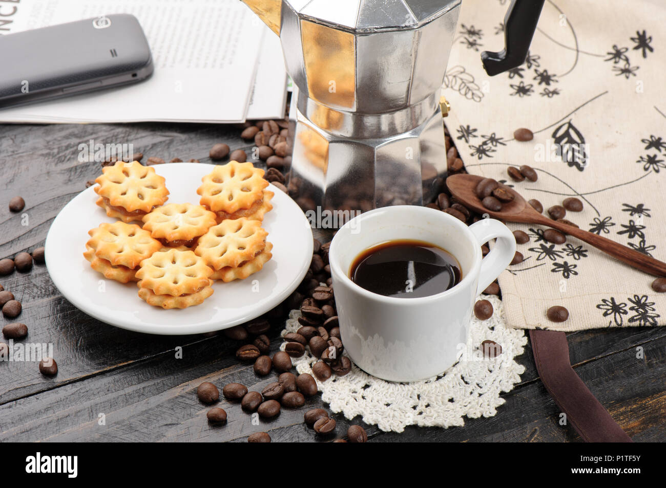 Gli amanti del caffe' concetto, una tazza di caffè espresso Foto Stock